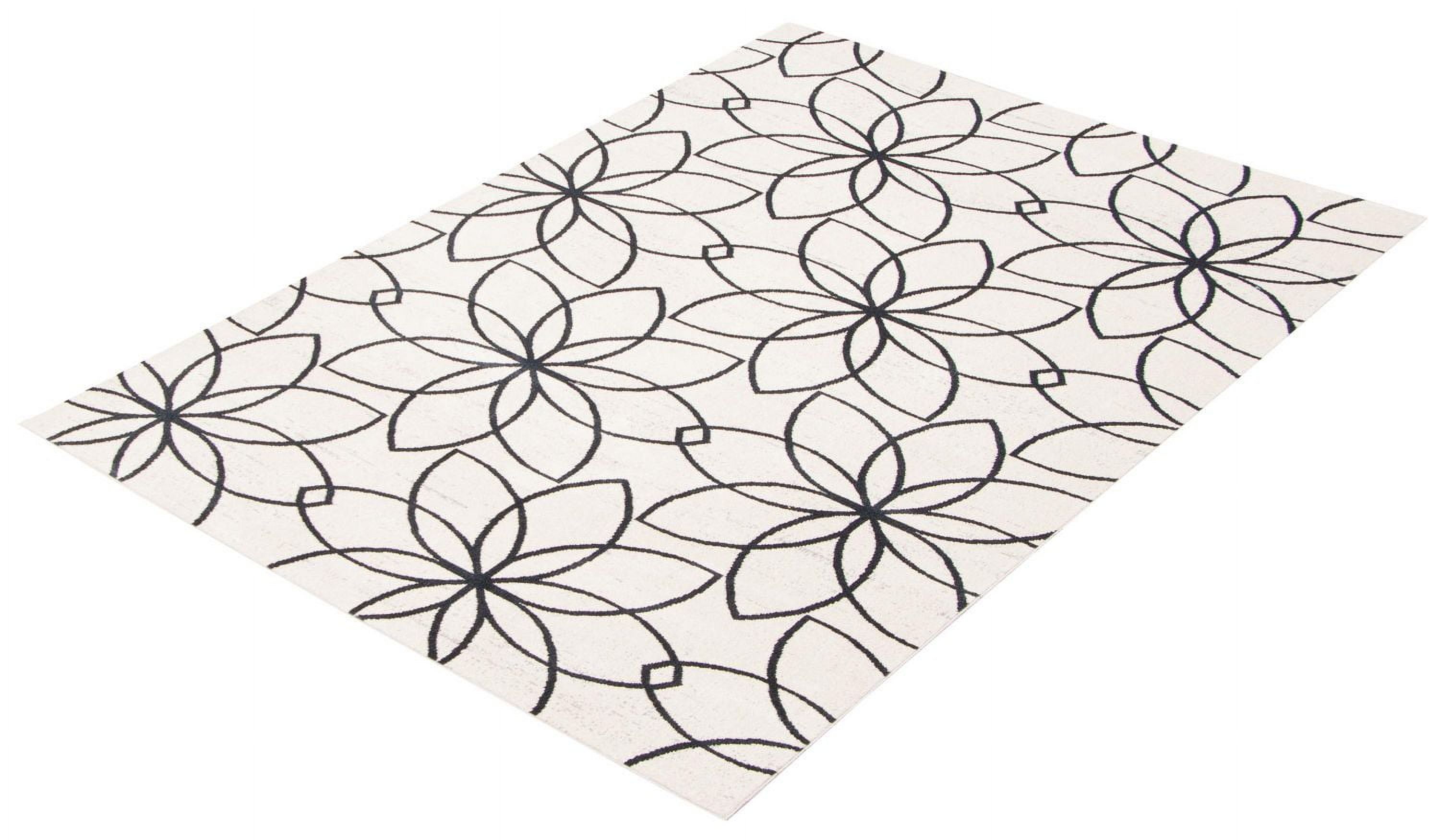Tapis Lavable ECARPET Floral pour Chambre, Salon, Chambre d'Enfant, Couloir
