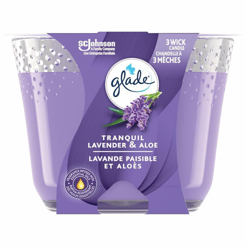 Glade® Chandelle parfumée, Lavande paisible et Aloès
