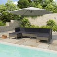 thumbnail image 1 of vidaXL 6 Piece Garden Lounge Set with Cushions Poly Rattan Grey, 1 of 8