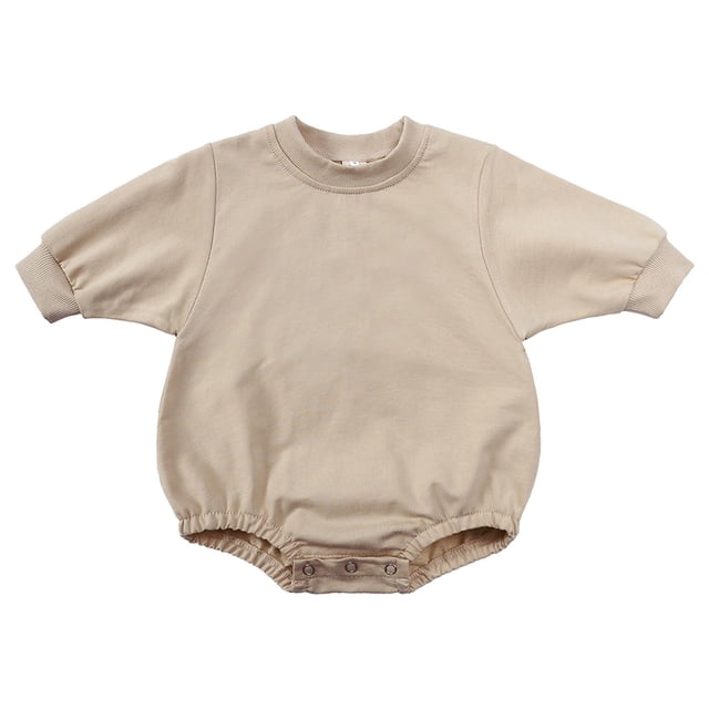 XZNGL Long Sleeve Romper Baby Girl Autumn Spring Baby Girls Boys Cute Romper Long Sleeve Button Sweatshirt Jumpsuits Baby Sweatshirt Romper Baby Girls Clothes Baby Romper Girl