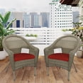 thumbnail image 1 of Jeco Chaise de Patio en Osier Clark, Gris et Rouge Brique (Ensemble de 2), 1 of 7