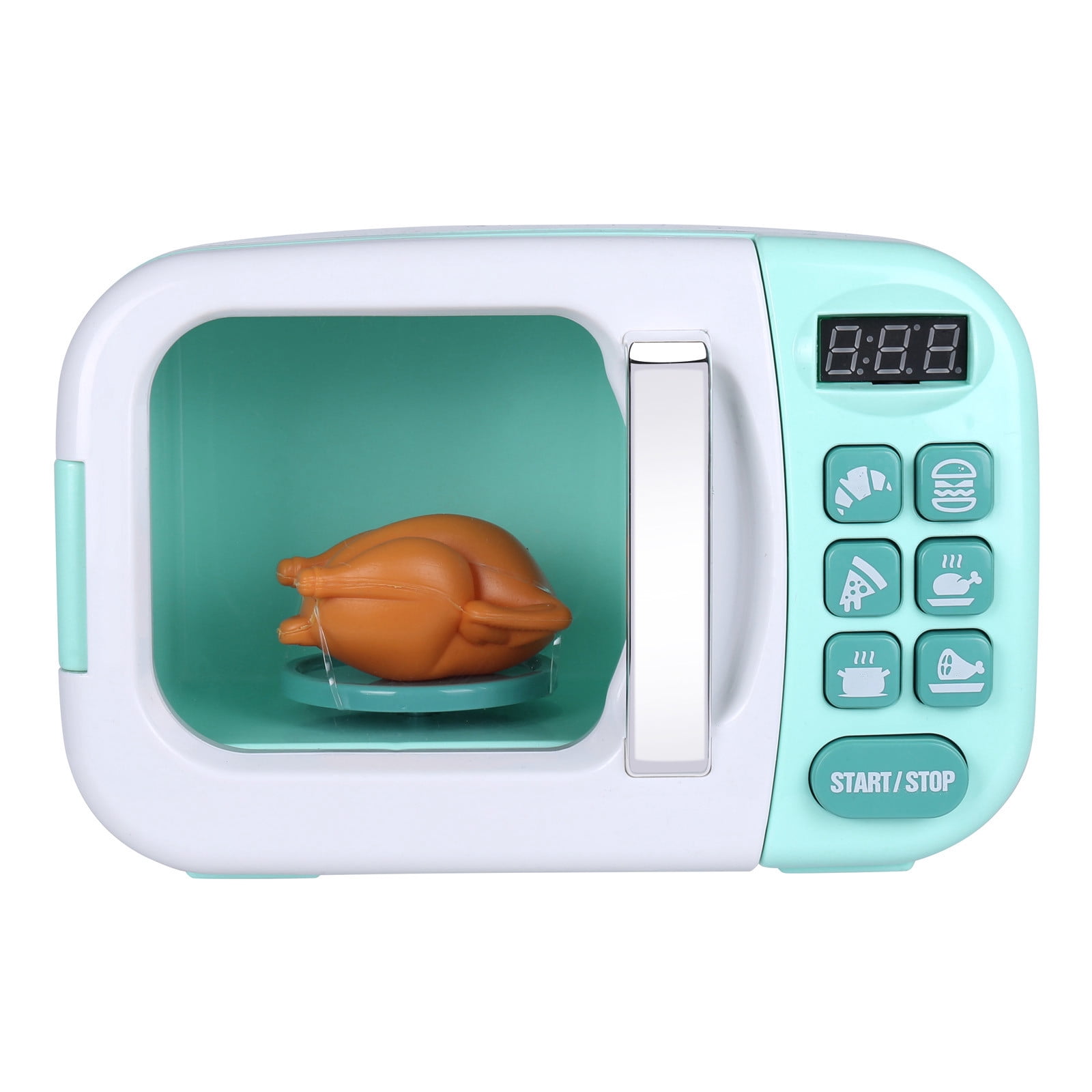 Binwennn Kitchen game microwave oven large with light and sound Rot 30 Cm
