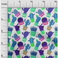 thumbnail image 2 of oneOone Tissu Polyester Lycra Bleu Moyen Tissu de Robe Cactus Tissu Imprimé au Mètre 56 Pouces de Large, 2 of 5