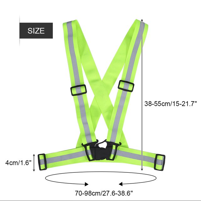 Ceinture Réfléchissante, Veste de Cyclisme Légère Haute Visibilité Résistante à la Sueur de 4 cm de Large pour la Course de Nuit. Cet Équipement Réfléchissant Présente des Sangles Élastiques Ajustables, une Boucle à Verrouillage Rapide et à Dégagement, et un design Ajouré pour le Confort. Fait de nylon, Mesure 38-55 cm de Longueur et 70-98 cm de Tour de Taille, Idéal pour le Cyclisme de Nuit, la Course, le jogging et Autres Activités de Plein Air.