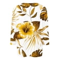 thumbnail image 4 of Tnhcen Chemises Décontractées à Manches 3/4 Imprimé Hawaïen pour Femmes Automne Col Rond - Tops Tropicaux Amicals Grande Taille P-3TG, 4 of 5