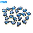thumbnail image 3 of Unique Bargains 20Pack Teardrop Sew on Rhinestone - 10x7mm Glass Teardrop Crystal Rhinestones in Gold Prong Setting (Blue), 3 of 7