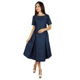 thumbnail image 3 of Bimba Robe Plissée en Chambray Bleu pour Femmes avec Poches Chic Décontractée Midi, 3 of 9
