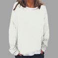 thumbnail image 2 of Timegard Hauts pour Femmes à Épaules Tombantes, Col Ras du Cou, Chandail Ample, Hauts d'Automne Décontractés à Manches Longues, Blouse Confortable, 2 of 5