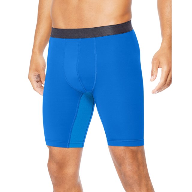 Hanes Shorts de Compression Performance Sportive pour Hommes, 2TG, Bleu Génial/ébène