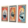thumbnail image 3 of Designart "Vintage RMS Titanic Postal Stamp II" Boat Framed Wall Art Set Of 3 - Red Modern Frame Gallery Wall Set For Home Decor, 3 of 6