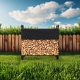 thumbnail image 3 of Edtara Outdoor and Indoor Firewood Holder, Covered Log Storage Rack for Patio or Fireplace Areas, 3 of 6