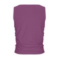 thumbnail image 4 of Timegard Tank Tops for Women Round Neck Sleeveless Ruched Comfy Solid Color Summer Casual Slim Tops, 4 of 5