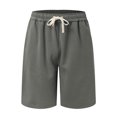 thumbnail image 4 of RKSTN Mens Shorts Casual Shorts Solid Color Drawstring Pocket Straight Middle Pants Split Pants Casual Pants Sports Pants Shorts Pants Casual Fashion Hawaiian Shorts with Pockets, 4 of 4