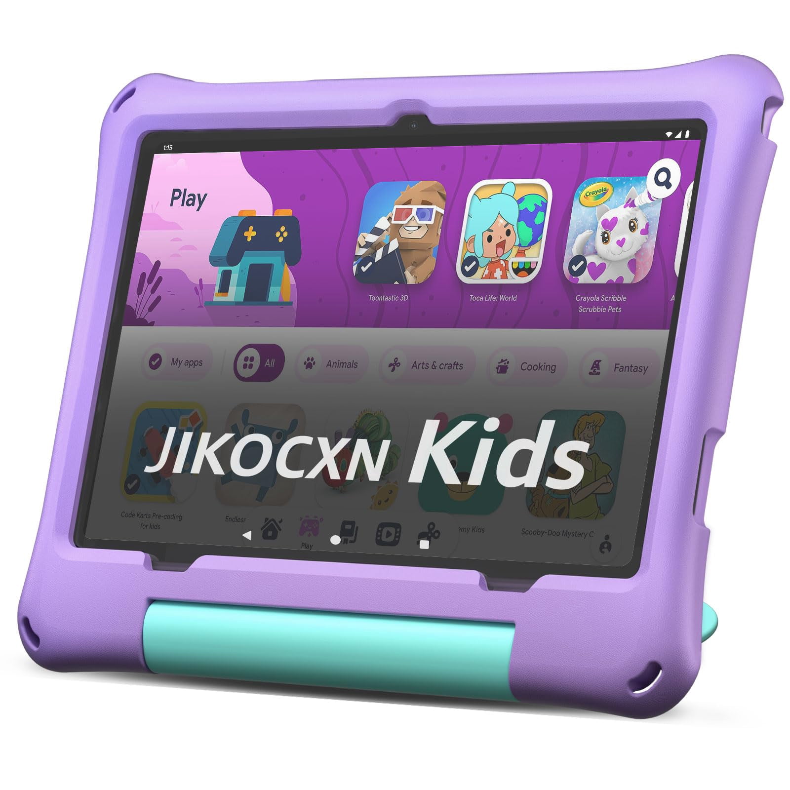 JIKOCXN Kids Tablet, Android 16 Tablet for Kids 10 inch Octa-Core with Case, 24GB RAM 64GB ROM 1TB TF Card Expandable for Toddler