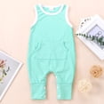 thumbnail image 2 of Newborn Clothes for Girls Newborn Infant Baby Girls Boys Sleeveless Ribbed Solid Knit Jumpsuit Clothes, 2 of 9