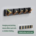 thumbnail image 3 of Hooks No Drilling Wall\-mounted Hanger Rack Non\-rusting Organizer Non\-slip Black 6 Hooks, 3 of 9