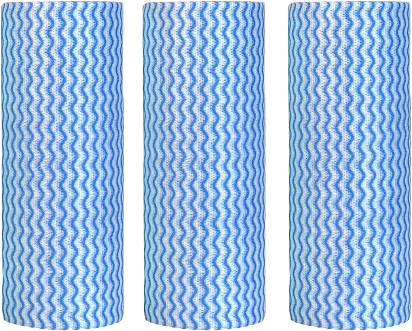PinesC Disposable Cleaning Cloth Washing Cloth for Kitchen,Multipurpose Dish Paper Towels, Reusable Household Cleaning Towel, 50 Sheets/Roll, 3Roll, Blue Blue 3rolls