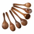 thumbnail image 1 of Product Tableware 2 - 7PCS Wooden Cooking Utensils Kitchen Utensil Natural Teak Wood Spatula Spoon Set for Nonstick Pans - Durable Hardwood Tools, 1 of 8
