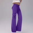 thumbnail image 2 of GreatBaby Girls Solid Color Cargo Jogger Pants Multi-Pocket Trousers with Drawstring Kids Casual Fall Spring Everyday Bottoms, 2 of 6