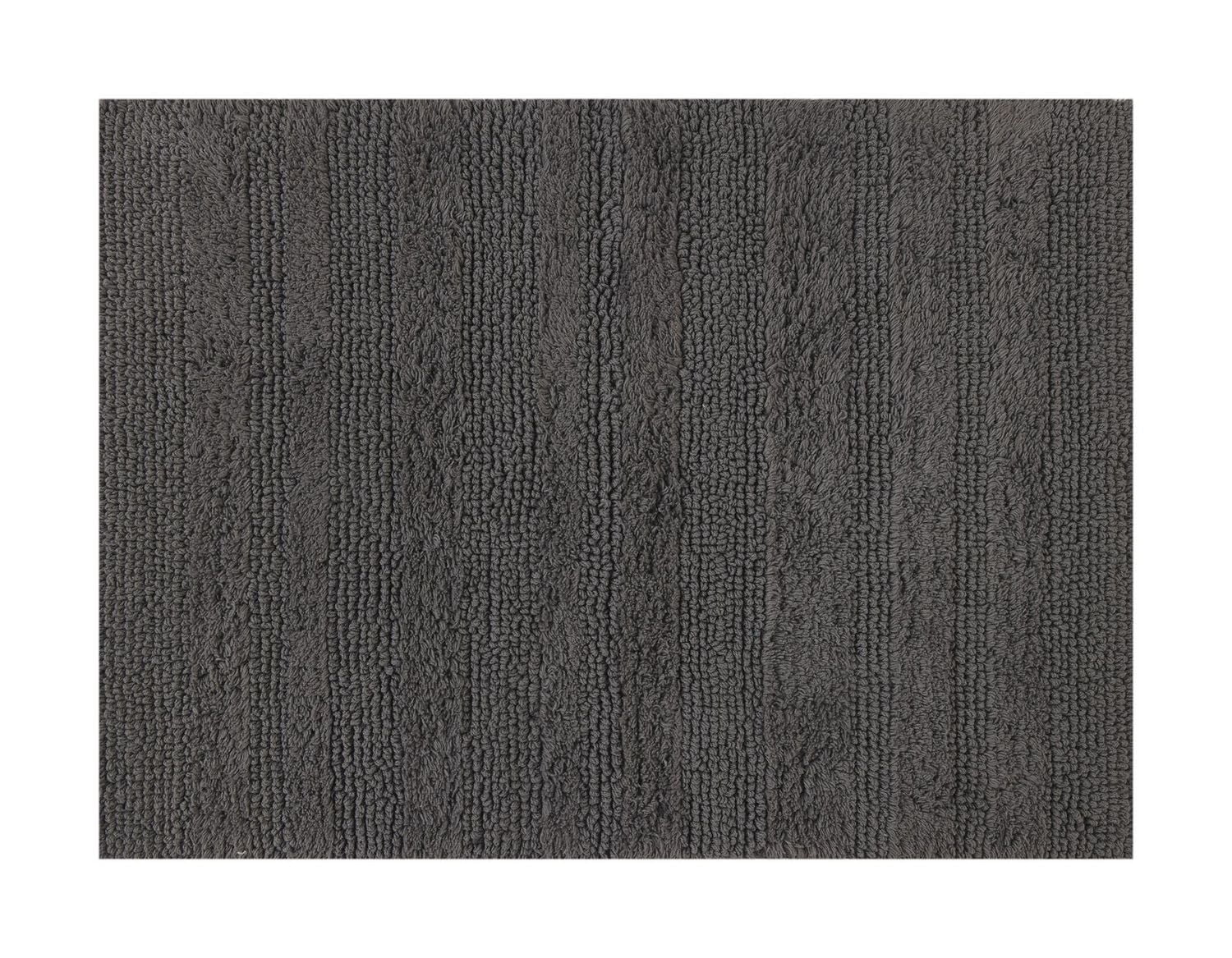 Ensemble de tapis de bain réversibles en coton coupé et bouclé Better Homes & Gardens, 2 pièces, flanelle grise, 17" x 24" et 20" x 30"