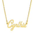 thumbnail image 1 of KISPER 18K Gold Plated Stainless Steel Personalized Name Pendant Necklace, Cynthia, 1 of 6
