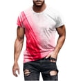 thumbnail image 1 of Qertyioot T-Shirt à Manches Courtes pour Hommes, Col Rond, Imprimé, Entraînement Physique, Sport, en Solde, 1 of 5