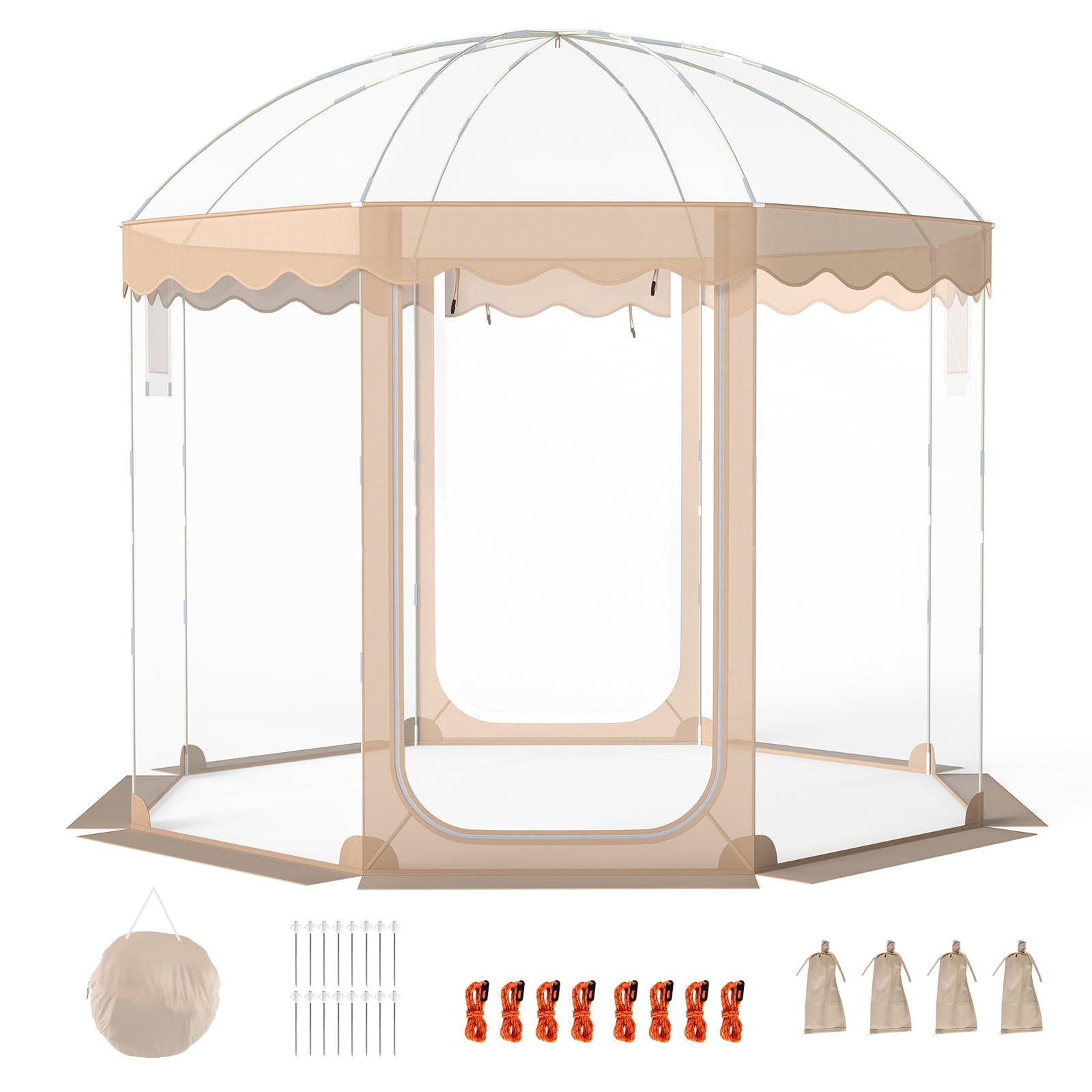 Gymax 10x10ft Pop-Up Bubble Tent for 8-10 People 540 Degree Panoramic Clear PVC For Outdoor