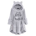 thumbnail image 2 of TIMIFIS Womens Hooded Button Collar Drawstring Hoodies Pullover Sweatshirts Casual Long Sleeve Tops Shirts with PocketsFall s, 2 of 6