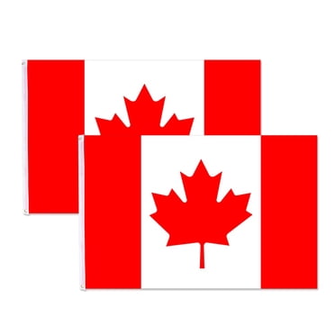 Yescom 2 Pcs 3'x5' Pi Polyester Drapeau du Canada Feuille d'Érable Canadienne Bannière Intérieur Extérieur Cour pour Mât de Drapeau