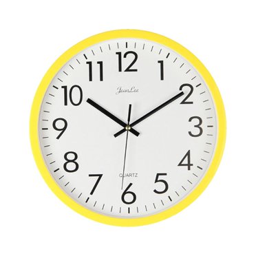Wall Hanging Clock 10Inch Minimalist Household Wall Clock Creative Silent Clock for Decoration without Battery (Yellow)