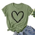 thumbnail image 1 of Styesk T-Shirts pour Femmes Confortables Doux Col Rond T-Shirts Chandail Mode Léger Manches Courtes T-shirt Saint-Valentin Graphique Décontracté Grande Taille Hauts Imprimé Cœur Hauts de Sortie, 1 of 3