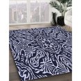 thumbnail image 3 of Ahgly Company Tapis d'Intérieur Lavable en Machine Carré Bleu Nuit, 8 Pieds Carré, 3 of 7