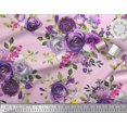 thumbnail image 2 of Soimoi Poly Georgette Fabric Leaves & Rose Flower Print Sewing Fabric Yard 52 Inch Wide, 2 of 3