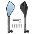 thumbnail image 1 of Unique Bargains Motorcycle Rear View Mirrors Side Rearview Mirror Adjustable Aluminum Alloy 1 Set Black Titanium Tone M8/M10 Prismatic Shape, 1 of 7