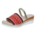 thumbnail image 1 of IUJSOY Womens Platform Sandals Summer Single Band Backless Slides Open Toe Espadrille Wedge Sandals, 1 of 8