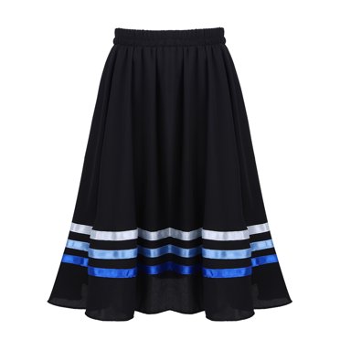 zdhoor Kids Girls Ballet RAD Character Skirt Lyrical Liturgical Praise Ballerina Dancewear Vintage Black&Blue 16