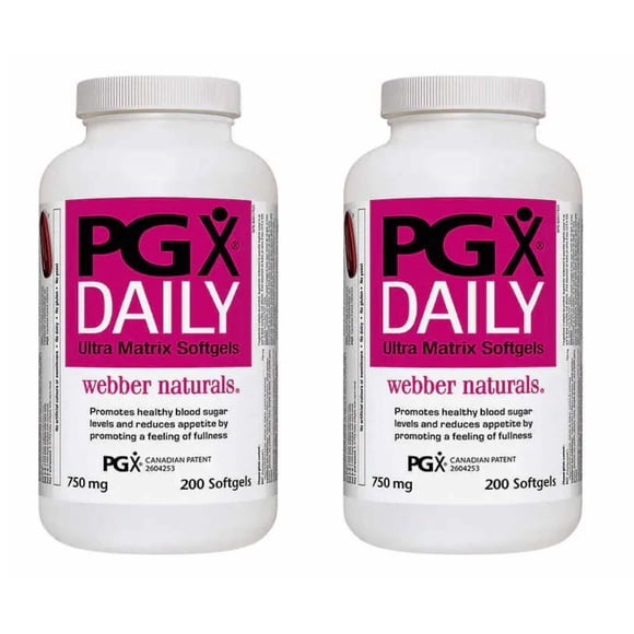 Webber Naturals PGX Daily - 2 x 200 Capsules Molles / Gestion du Poids et Contrôle de l'Appétit