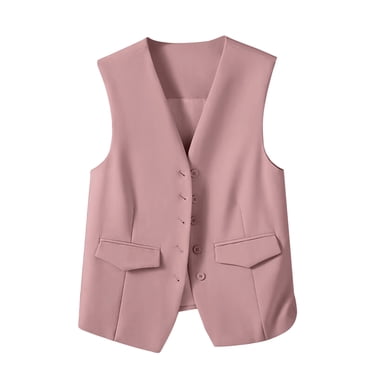 Pisexur Womens Blazer Vests Sleeveless Suit Blazers for Women Business Casual Formal Five Buttons Suit Jackets Fashioin Solid Color Suit Waistcoat Fall Jackets for Women