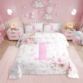 thumbnail image 1 of Erosebridal Ensemble de Literie Initiale A-Z, Couette Complète, Lettre Initiale I, Décor Rose, Réversible 3 Pcs, 1 of 8