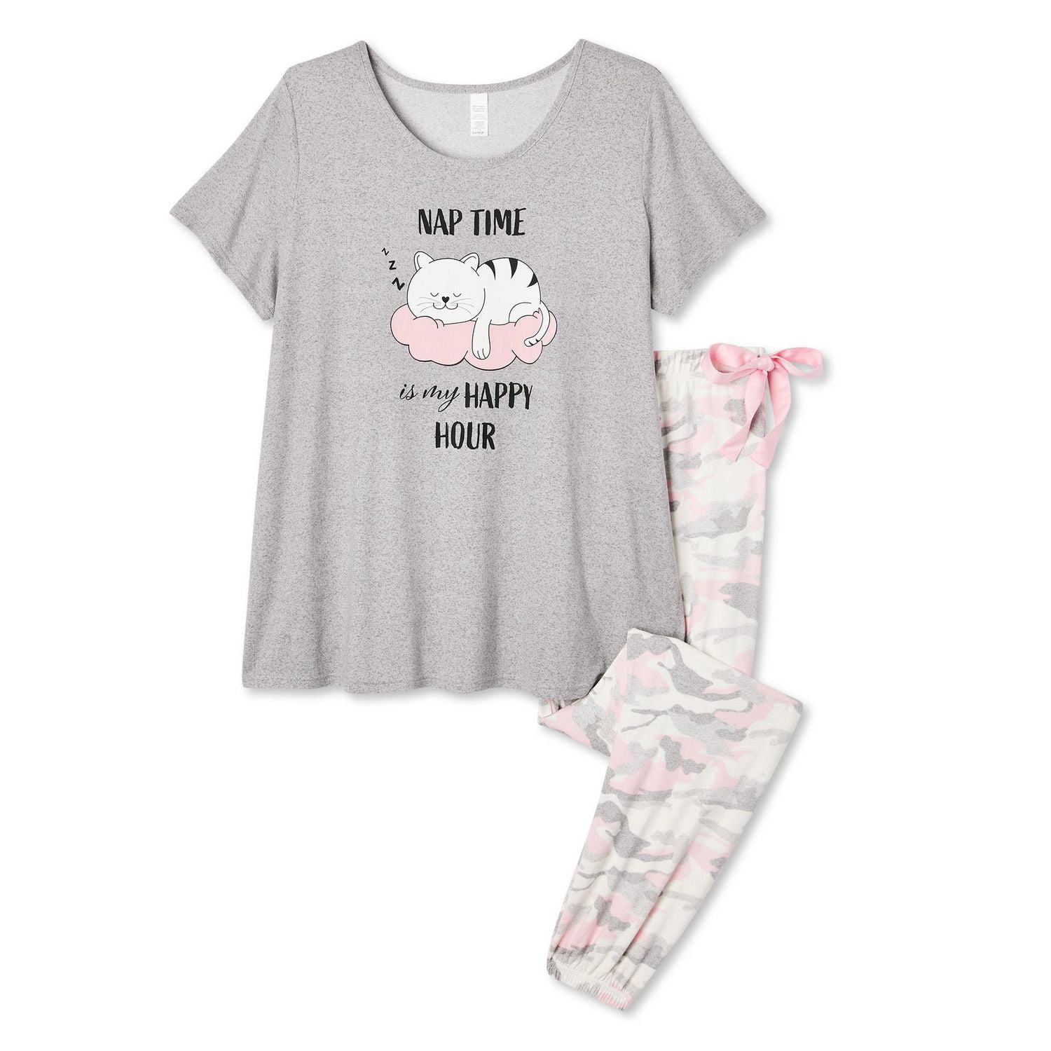 George Plus Women's Hacci Jersey Tee and Jogger 2-Piece Set