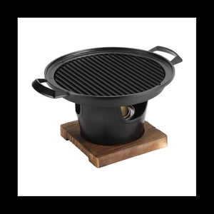 Charbon en acier inoxydable Coréen Barbecue Grill Ménage BBQ Grill Non-Stick pour la cuisine à la maison jardin extérieur,1 x Poêle à barbecue, noir
