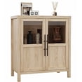 thumbnail image 1 of Entryway Storage Cabinet – Farmhouse Cabinet with 2 Glass Doors, Adjustable Shelves, Multi-Room Sideboard for Kitchen, Dining, Living Room & Hallway – Durable Wood Finish, 1 of 8