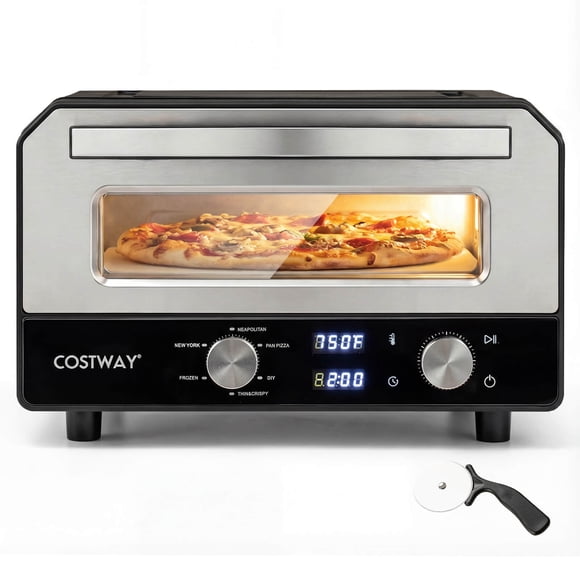 Costway Pizza Oven for 12" Pizzas with 6 Presets & 2-Min Rapid Baking Heats up to 750℉