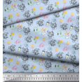 thumbnail image 3 of Soimoi Blue Poly Georgette Fabric Text & Cupcakes Food Print Sewing Fabric Yard 42 Inch Wide, 3 of 6