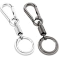 thumbnail image 1 of Porte-clés à Ressort Clip Anneau de Clé, 2 Pcs Porte-Clés en Métal Mousqueton Clip Anneau de Clé Porte-Clés avec 2 Anneaux de Clé Chaîne d'Anneau de Clé Rétractable, 1 of 7