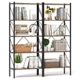 thumbnail image 1 of Costway 2 PCS 5-Tier Bookshelf, Industrial Tall Bookcase with Open Storage Shelves & Metal Frame Brown, 1 of 8