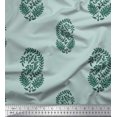 thumbnail image 1 of Soimoi Satin Silk Fabric Leaves Block Fabric Prints by Yard 42 Inch Wide, 1 of 5