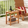 thumbnail image 4 of Gymax Outdoor Acacia Wood Side Table 2-Tier Patio End Table w/ Slatted Tabletop, 4 of 9