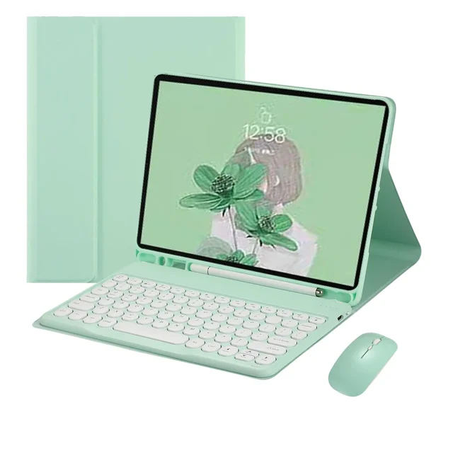For iPad Mini 5th 4th 3rd 2nd 1st With Colorful Keyboard Leather Stand Cover Case Round Key Wireless Keyboard For 7.9inch Tablet With Mouse E Turkish