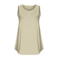 thumbnail image 4 of Dealovy Plus Size Tank Tops for Women Casual Sleeveless Scoop Neck Buttons Ruched Solid Color Loose Flowy Tees, 4 of 5